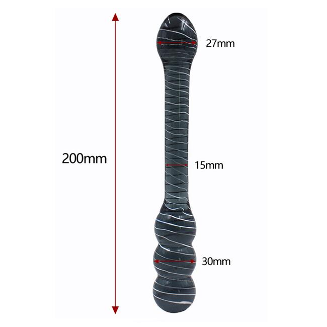 2 Heads G-Spot Stimulation Crystal Glass Anal Sex Realistic Dildo for Women