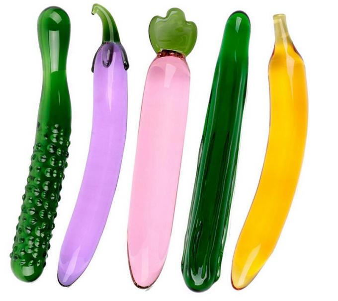 165mm Purple Two Headed Glass Wand Dildo Anal Dildo Women Sex Toy Butt Plugs