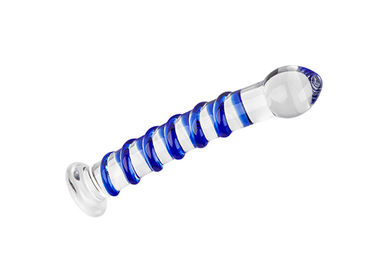 205mm Spiral Swirl Crystal Wand Head Toy Sex Glass Dildo for G-Spot Stimulatation