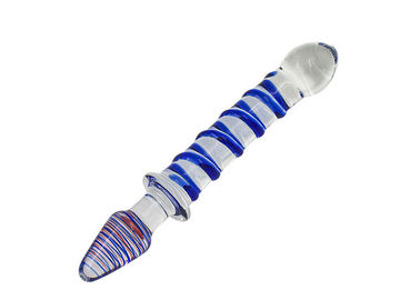 220mm Dildo Sex Toy Swirl Glass Pleasure Wand Dildo Female Pussy Plug Masturbation