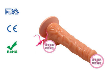 7" Realistic Sex Toy Flesh PVC Vibrating Penis Dongs Dildo with Suction Base